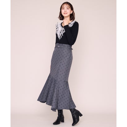 ミッシュマッシュ MISCH MASCH 2026秋冬新作 メロー配色レースフリルニット MM648312 （BLACK）｜詳細画像