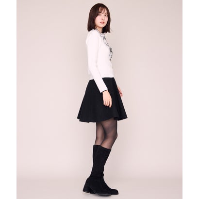 ミッシュマッシュ MISCH MASCH 2026秋冬新作 メロー配色レースフリルニット MM648312 （WHITE）｜詳細画像