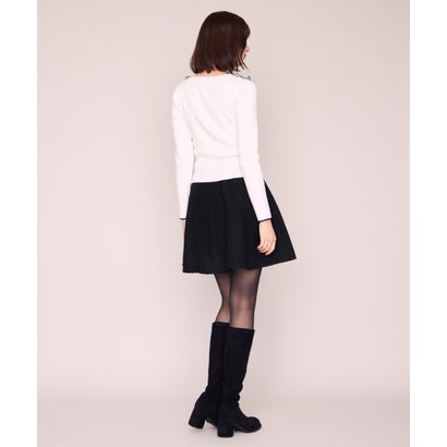 ミッシュマッシュ MISCH MASCH 2026秋冬新作 メロー配色レースフリルニット MM648312 （WHITE）｜詳細画像