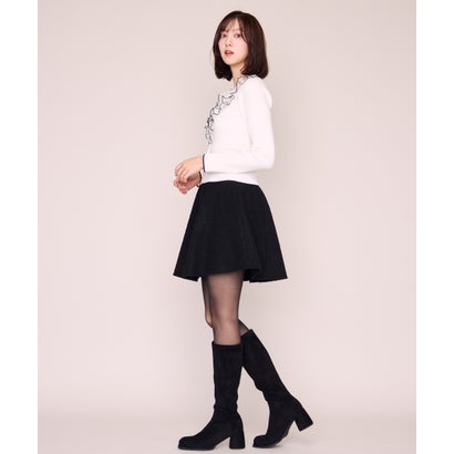 ミッシュマッシュ MISCH MASCH 2026秋冬新作 メロー配色レースフリルニット MM648312 （WHITE）｜詳細画像