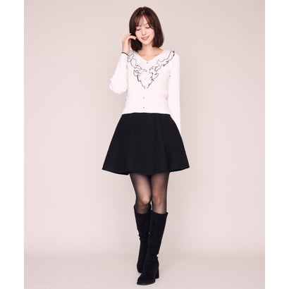 ミッシュマッシュ MISCH MASCH 2026秋冬新作 メロー配色レースフリルニット MM648312 （WHITE）｜詳細画像