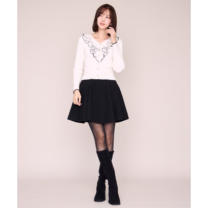 ミッシュマッシュ MISCH MASCH 2026秋冬新作 メロー配色レースフリルニット MM648312 （WHITE）｜詳細画像