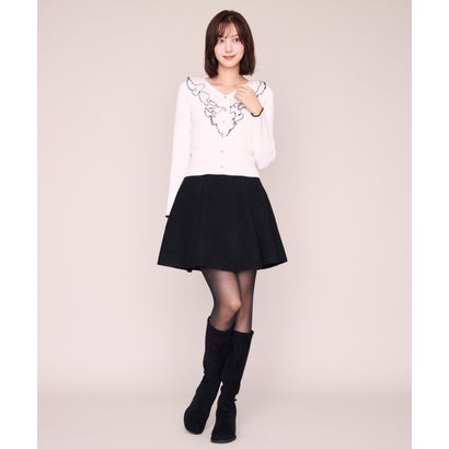 ミッシュマッシュ MISCH MASCH 2026秋冬新作 メロー配色レースフリルニット MM648312 （WHITE）｜詳細画像