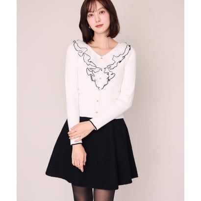 ミッシュマッシュ MISCH MASCH 2026秋冬新作 メロー配色レースフリルニット MM648312 （WHITE）｜詳細画像