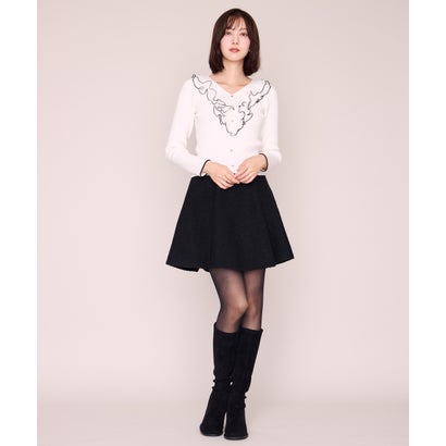 ミッシュマッシュ MISCH MASCH 2026秋冬新作 メロー配色レースフリルニット MM648312 （WHITE）｜詳細画像