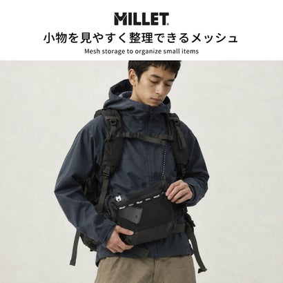 正規品2年保証 ポーチ サコッシュ ブランド 軽量 アウトドア メッシュ ロゴ 内部取り付け 小型 コンパクト ナイロン 2WAY 3L アドオンポーチ M MIS01356 （BLACK-NOIR）｜詳細画像