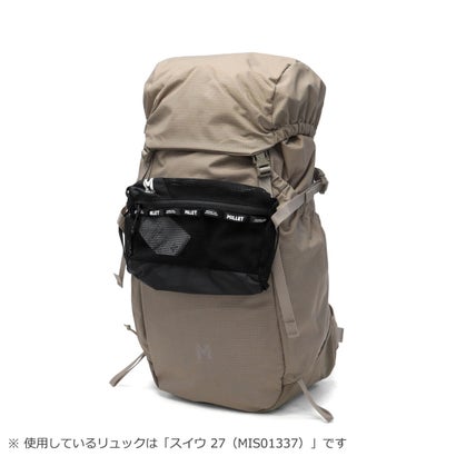 正規品2年保証 ポーチ サコッシュ メンズ レディース ブランド 軽量 アウトドア メッシュ ロゴ 内部取り付け 小型 コンパクト 2WAY 1.5L アドオンポーチ S MIS01357 （BLACK-NOIR）｜詳細画像