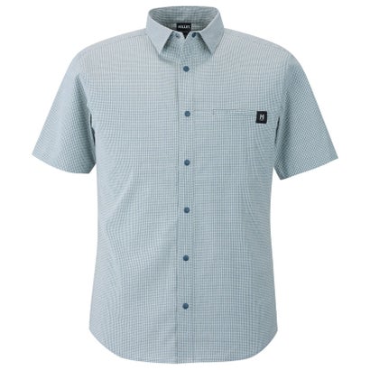 ミレー MILLET アウトドア IB CHECK SHIRT SS M シャツ 半袖 軽量 防虫機能 速乾 接触忌避剤 ペルメトリン インセクトバリヤー 虫を （N0247 BLACK-NOIR）｜詳細画像
