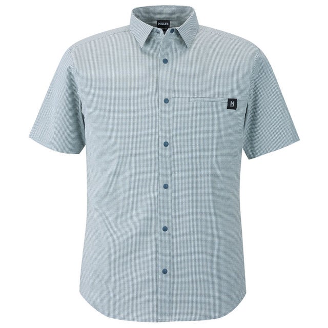 アウトドア IB CHECK SHIRT SS M シャツ 半袖 軽量 防虫機能 速乾 接触忌避剤 ペルメトリン インセクトバリヤー 虫を （N0247 BLACK-NOIR）