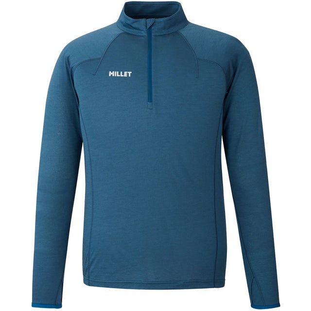 アウトドア UBIC WOOL ZIP LS M ベースレイヤー ロングスリーブ 長袖 トレッキング アルパインクライミング 速乾性 （N8612 INDIAN）