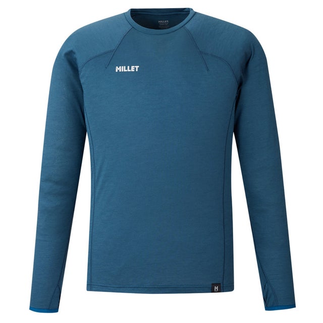 アウトドア UBIC WOOL CREW LS M ベースレイヤー ロングスリーブ 長袖 トレッキング アルパインクライミング 速乾性 （N8612 INDIAN）