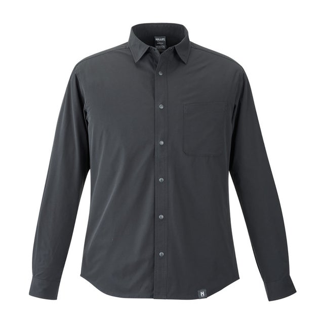 アウトドア IB SOLID SHIRT LS M シャツ 長袖 軽量 防虫機能 速乾 接触忌避剤 ペルメトリン インセクトバリヤー 虫を （N0247 BLACK-NOIR）