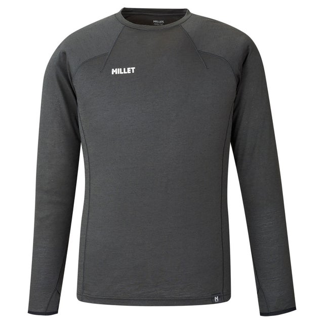 アウトドア UBIC WOOL CREW LS M ベースレイヤー ロングスリーブ 長袖 トレッキング アルパインクライミング 速乾性 （N3721 CASTELROCK）