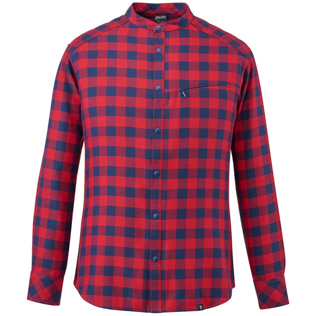 アウトドア THERMO CHECK STAND SHIRT LS M  MIV03137 （N1546 DEEPRED）