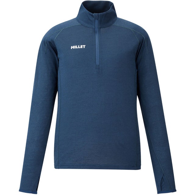 アウトドア UBIC WOOL ZIP LS W ベースレイヤー ロングスリーブ 長袖 トレッキング 登山 ハイキング 速乾 耐久性 保 （N7317 SAPHIR）