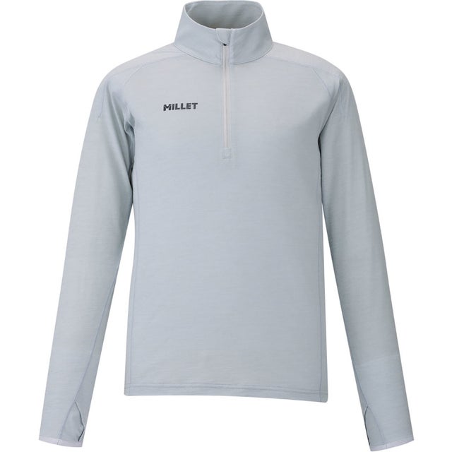 アウトドア UBIC WOOL ZIP LS W ベースレイヤー ロングスリーブ 長袖 トレッキング 登山 ハイキング 速乾 耐久性 保 （N7372 SILVER）