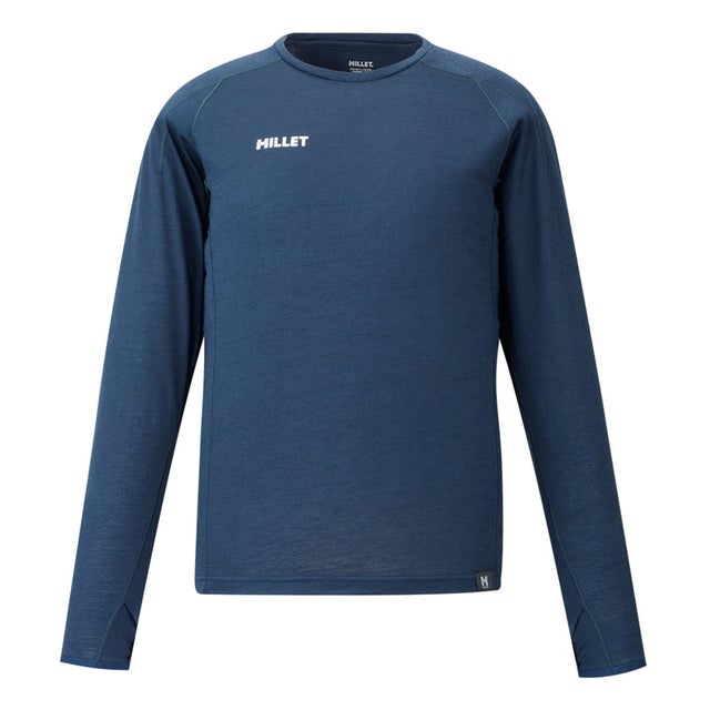 アウトドア UBIC WOOL CREW LS W ベースレイヤー ロングスリーブ 長袖 トレッキング 速乾 耐久性 保温 調湿 防臭性 （N7317 SAPHIR）