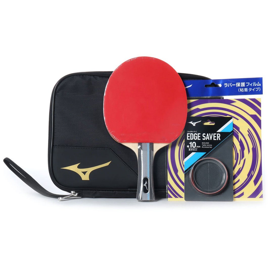 ミズノ MIZUNO 卓球 ラケット(競技用) TECHNIX テクニックス スターターセット 貼り上りラケット ラバー 貼上 ブラック/ゴールド  83JTT09050