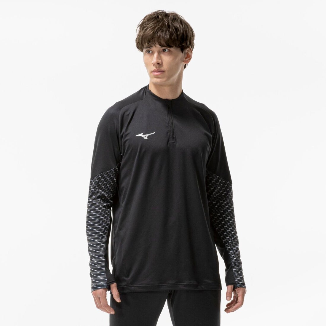 MIZUNO ミズノ ストレッチフリースシャツ ハーフジップ(ブラック