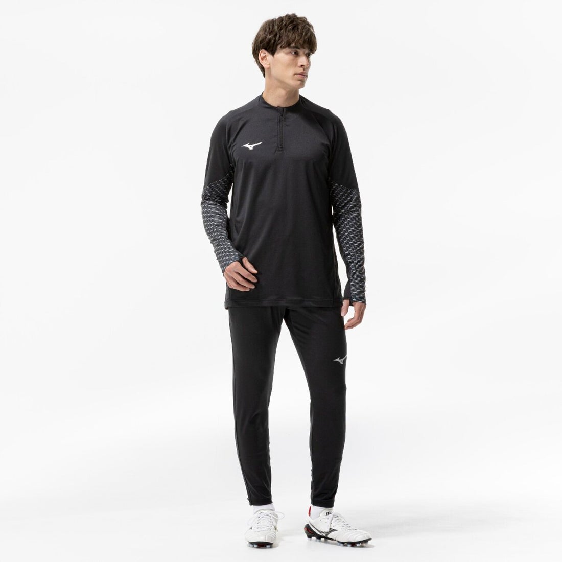 MIZUNO ミズノ ストレッチフリースシャツ ハーフジップ(ブラック