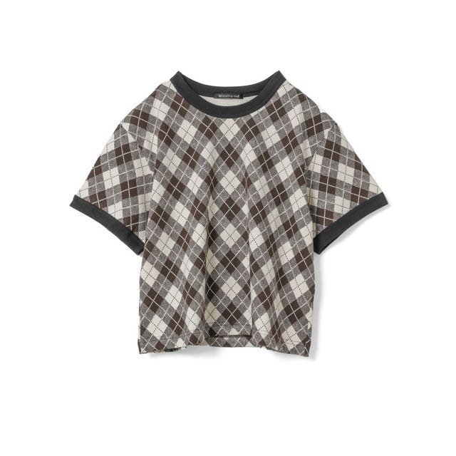 アーガイルプリントTシャツ （ブラウン(color44)）