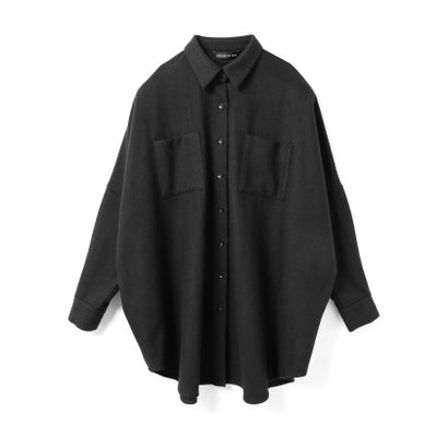 mizuiro ind ポケット付きウールワイドシャツ （ブラック(color99)）｜詳細画像