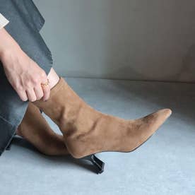 Suede stretch boots （CAMEL）