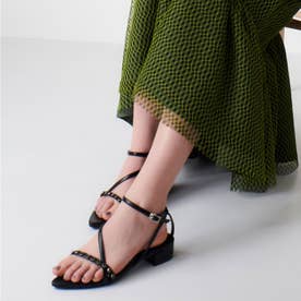 Bijou narrow flat sandals （BLACK）