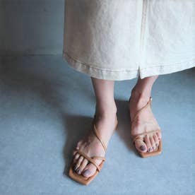 Asymmetry cross sandals （BEIGE）