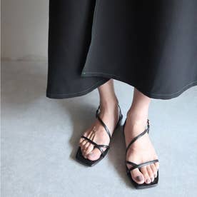 Asymmetry cross sandals （BLACK）