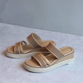 Bicolor jute sandals （CORK）
