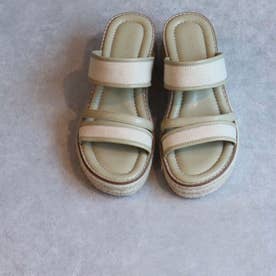 Bicolor jute sandals （WHITE LILY）