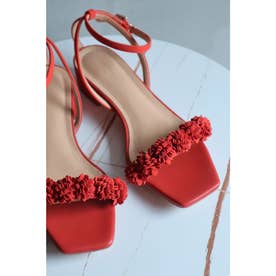 Flower flat sandals （COPPER RED）