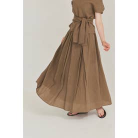 Linen flare skirt （BEIGE）
