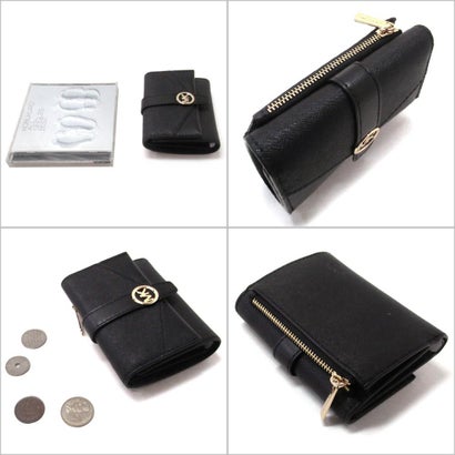 MICHAEL KORS マイケルコース アウトレット 財布 グリニッジ ミディアム トライフォールド ウォレット （ブラックマルチ）｜詳細画像
