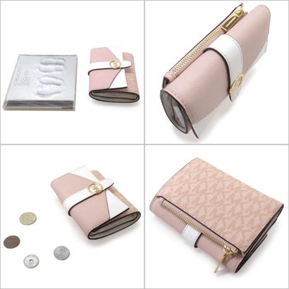 MICHAEL KORS マイケルコース アウトレット 財布 グリニッジ ミディアム トライフォールド ウォレット （ピンクマルチ）｜詳細画像