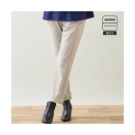 【快適保温素材・洗える・日本製・L～4Lサイズ】イージーストレートパンツ （ベージュ）