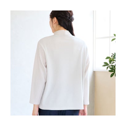 【洗える・L～4Lサイズ】ふんわり起毛カットソー （ブルー）｜詳細画像