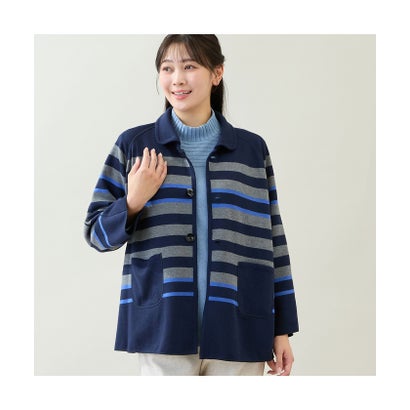 【両面着用/リバーシブル仕様】Aラインニットジャケット （ベージュ）｜詳細画像