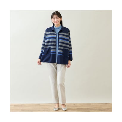 【両面着用/リバーシブル仕様】Aラインニットジャケット （ベージュ）｜詳細画像