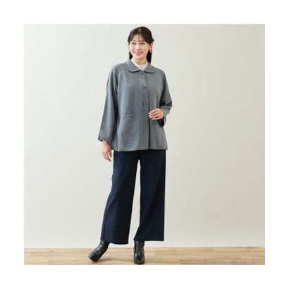 【両面着用/リバーシブル仕様】Aラインニットジャケット （ベージュ）｜詳細画像