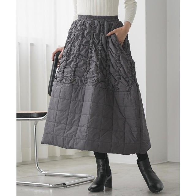 中綿キルティングボリュームスカート （CHL）