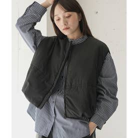 中綿ノーカラーバルーンベスト （BK）