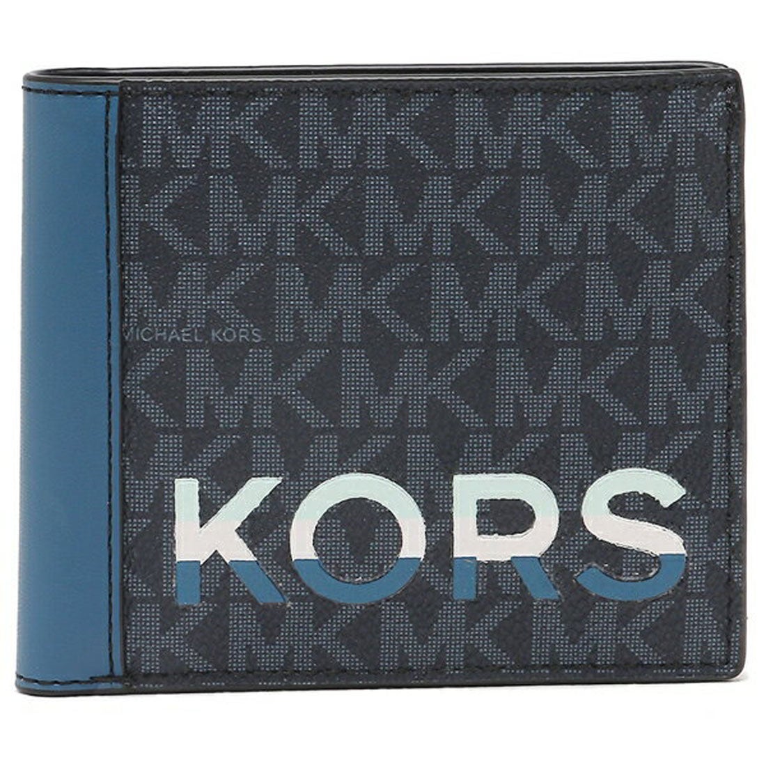 新品未使用*マイケルコース メンズ二つ折りレザー財布/コインケース付き MKロゴ