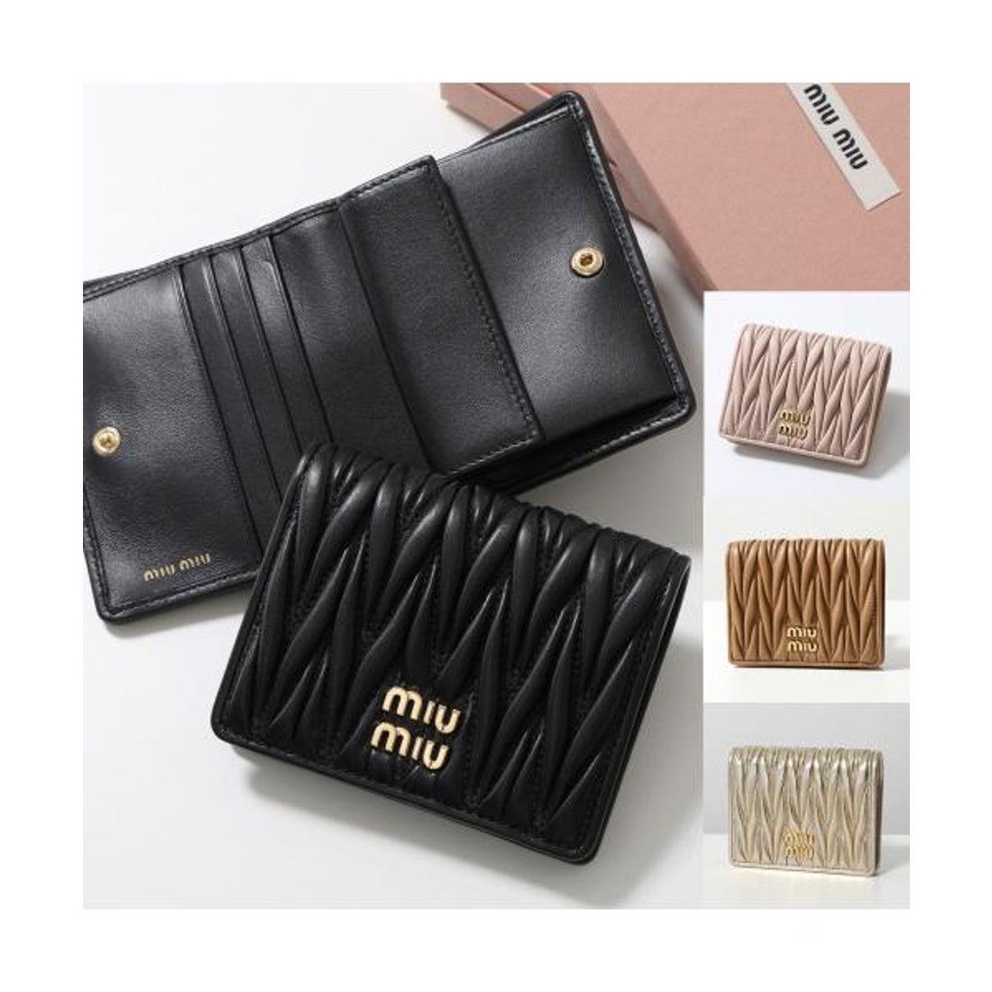 ミュウミュウ Miu Miu MIUMIU 二つ折り財布 5MV204 2FPP MATELASSE