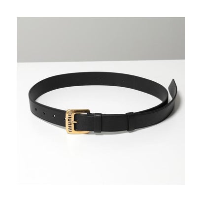 MIUMIU ベルト 5CC545 EFX レザー メタルロゴバックル （F0002/NERO-ブラック）｜詳細画像