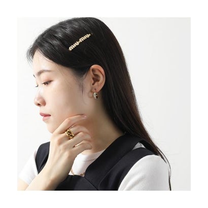 MIUMIU フープピアス 5IO103 2F6T ロゴ  （F0009/BIANCO-ホワイト）｜詳細画像