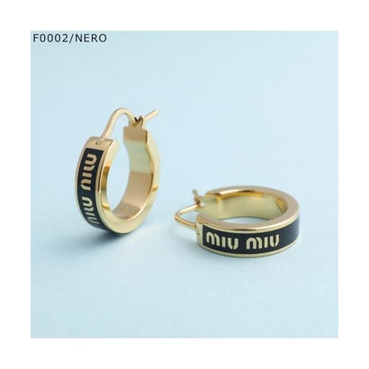 MIUMIU フープピアス 5IO103 2F6T ロゴ  （F0009/BIANCO-ホワイト）｜詳細画像