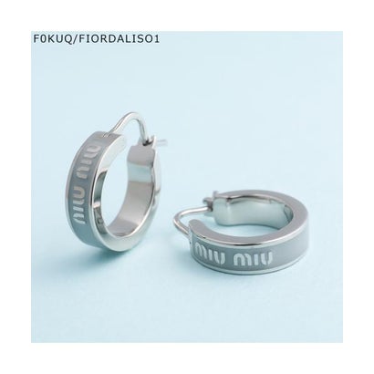 MIUMIU フープピアス 5IO103 2F6T ロゴ  （F0009/BIANCO-ホワイト）｜詳細画像