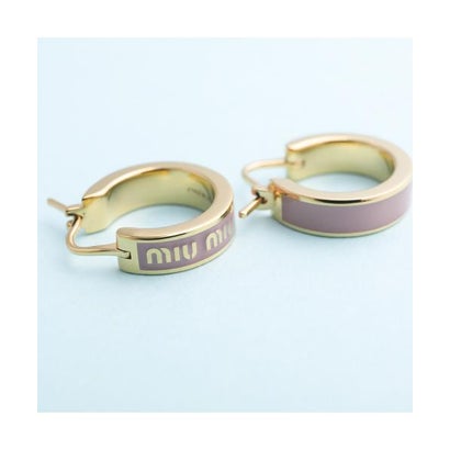MIUMIU フープピアス 5IO103 2F6T ロゴ  （F0009/BIANCO-ホワイト）｜詳細画像